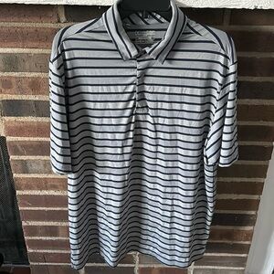 Mens Under Armour Loose Fit Golf Polo, Size XL, Black/Gray